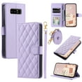 thumbnail image 3 of Crossbody Strap Case for Samsung Galaxy Note 8 Wallet PU Leather Elegant Diamond Patterned Credit Card Holder Full Body with Wrist Lanyard Strap Soft TPU Bumper Magnetic Closure Phone Cover,Purple, 3 of 10