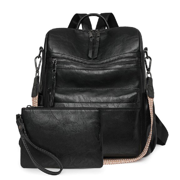 Women Backpack Purse Bag PU Leather Travel Backpack Purse for Ladies Shoulder Bags Satchel Handbag 2 Piece
