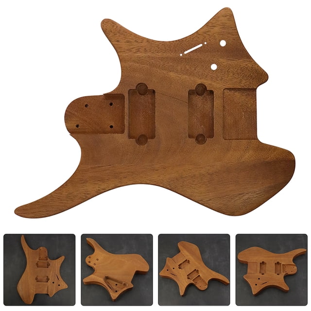 Homoyoyo Coffee Solid Guitar Body Unfinished Headless Design for Easy Tuning and String Replacement