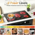thumbnail image 4 of 30 Inch Electric Cooktop 5 Burners, 8500W Built-in Radiant Ceramic Stove Top with Dual Expandable Heating Zone, Touch Control 9 Power Levels, Timer & Child Lock, Hard Wired 220-240V(NO PLUG), 4 of 7