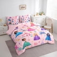 thumbnail image 2 of Manfei Fairy Princess Twin Bedding Sets 7-Piece, Cartoon Castle Bedding Comforter Set, 2 of 7