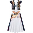 thumbnail image 2 of Halloween Costume Pop Star Stage Outfit Black Gold Crop Top and Long Skirt 2-Piece Outfit,Pop Idol Dress Up Set for Halloween,Cosplay and Theme Parties,Size 110, 2 of 7