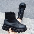 thumbnail image 2 of JUSLIO Winter Boots for Women,Platform Boots Solid Color Lace Up Fashion Casual Slip on Comfort Round Toe Womens Boots,, 2 of 9