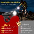 thumbnail image 3 of Super Bright Bike Light Set, Powerful LED USB Rechargeable Front Headlight and Back Taillight, 2000mah Lithium Battery, Waterproof, 4 Lighting Modes Mountain Road Bicycle Lights, 3 of 7