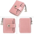 thumbnail image 5 of Small Wallet for Women Genuine Leather RFID Blocking Wallet Bifold Purse Zipper Pocket Card Holder with ID Window - Pink, 5 of 7