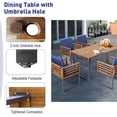 thumbnail image 4 of Gymax 7PCS Acacia Wood Patio Dining Set Cushioned Dining Chair & Table Set w/ Umbrella Hole, 4 of 7