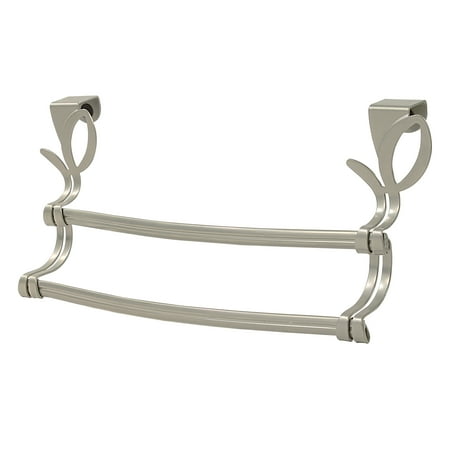Wide Double Towel Bar - Spectrum Diversified Leaf Over the Cabinet Double Towel Bar, Satin Nickel PC, 69777
