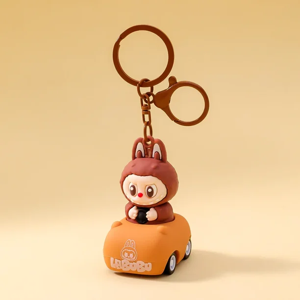 Nuevo llavero de partículas Kawaii de Labubu de Navidad, bolso, llavero con dije para teléfono móvil, regalo de Navidad
