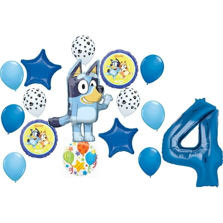 Bluey 4th Birthday Party Supplies Balloon Bouquet Decorations