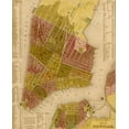 thumbnail image 2 of Vintage Maps 20x24 Black Ornate Wood Framed with Double Matting Museum Art Print Titled - Manhattan Island 1844, 2 of 4