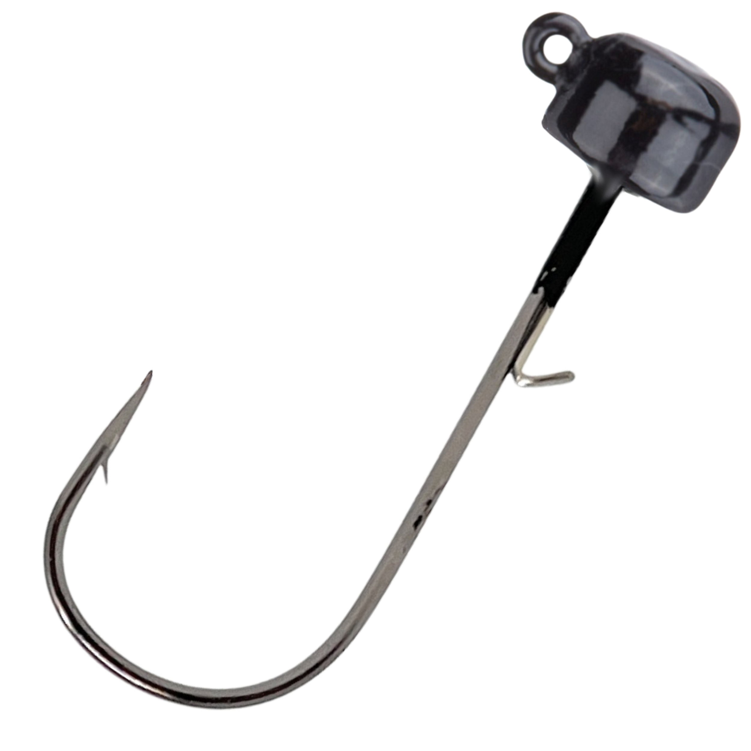 Reaction Tackle Tungsten Mushroom Head Ned Rig Shroom Jig Heads for Finesse Fishing, Weedless Jig Head for Bass Fishing with Soft Lures (5-Pack) 1/4oz Black