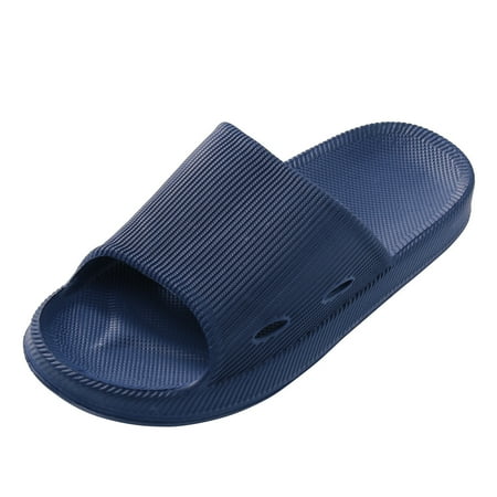 

Follure Men s Fashion Casual Shoes Men And Women Slippers Bathroom Home Slippers Solid Color Flat Bottom Home Sandals Dark Blue 40-41
