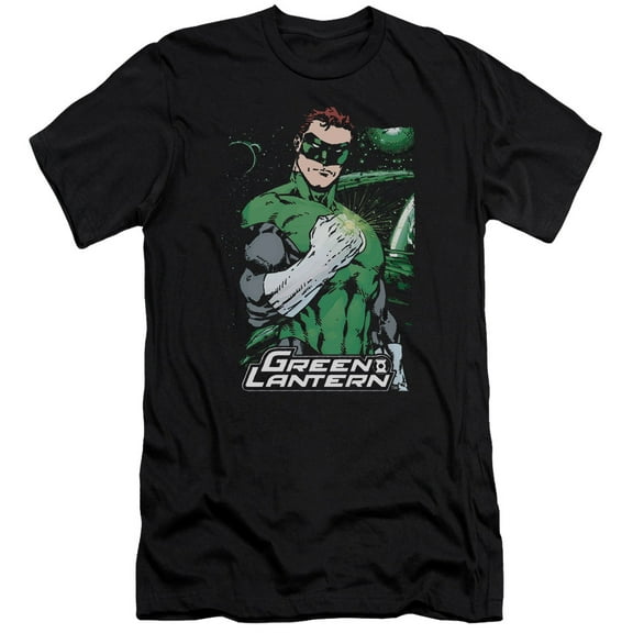 JLA Justice League Fist Flare Premium Canvas Adult Slim Fit 30/1 T-Shirt Black
