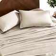 thumbnail image 4 of Bare Home Bamboo Sheet Set - Made from Rayon Fibers - Deep Pockets - 4 Piece - Full, Sand, 4 of 7