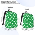 thumbnail image 4 of Japuie Green And White Polka Dot Durable Canvas Laptop Backpack - Water-Resistant, Adjustable Shoulder Strap, Large Capacity for 15-17in Laptops, Stylish & Lightweight for School, Work & Travel, 4 of 5
