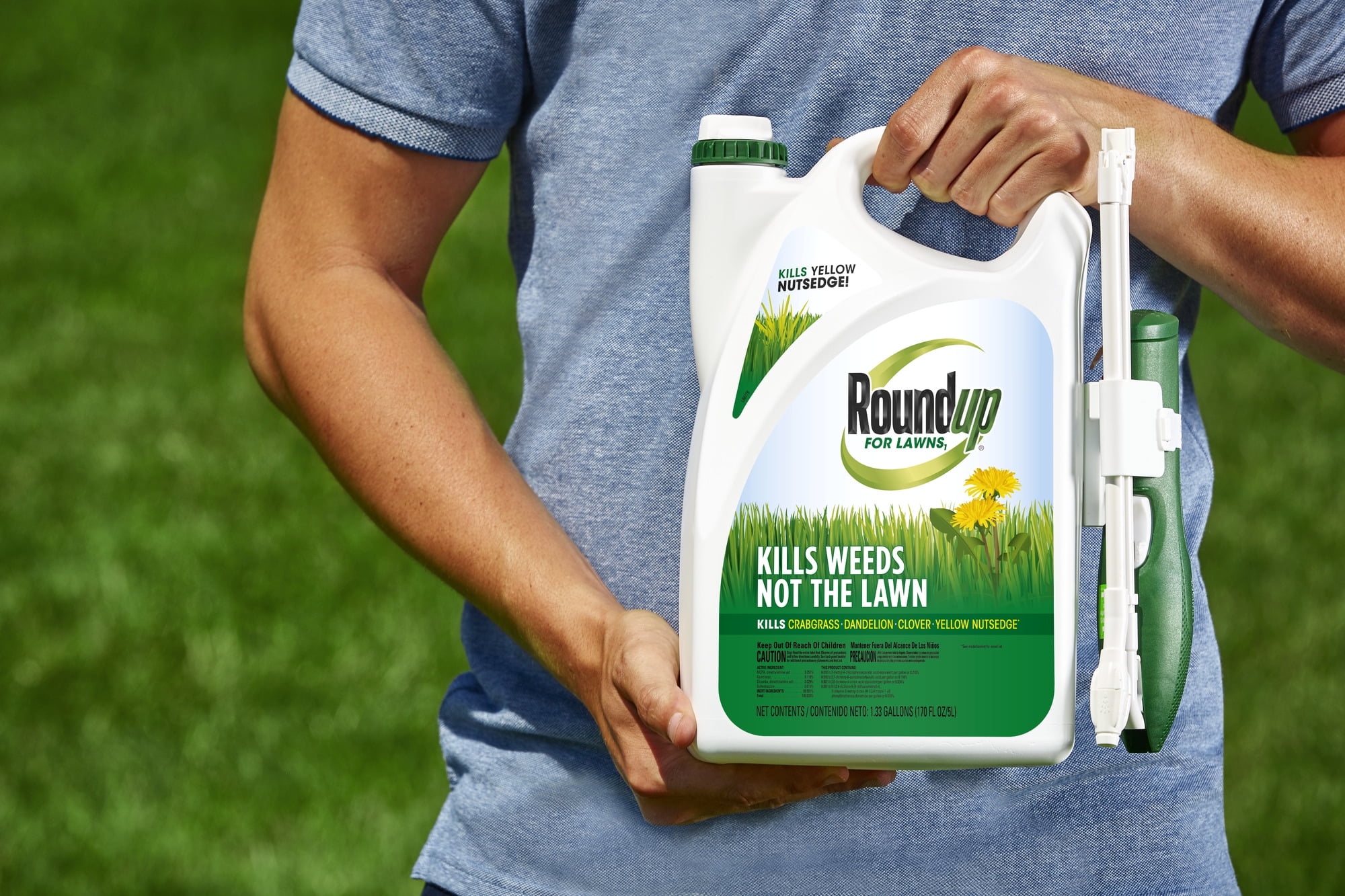 Roundup For Lawns 1 (Northern) Extended Wand, Weed Killer, 1.33 gal., Kills The Root