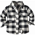 thumbnail image 6 of Ougyinr Toddler Kids Plaid Flannel Shirts Jacket for Boys Girls Long Sleeve Lapel Button Down  Fall Top Outerwear for Kids, 6 of 9