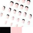 thumbnail image 4 of Fofosbeauty 24pcs Press on False Nails, Square Fake Nails, Short Square B&W French Little Star, 4 of 8