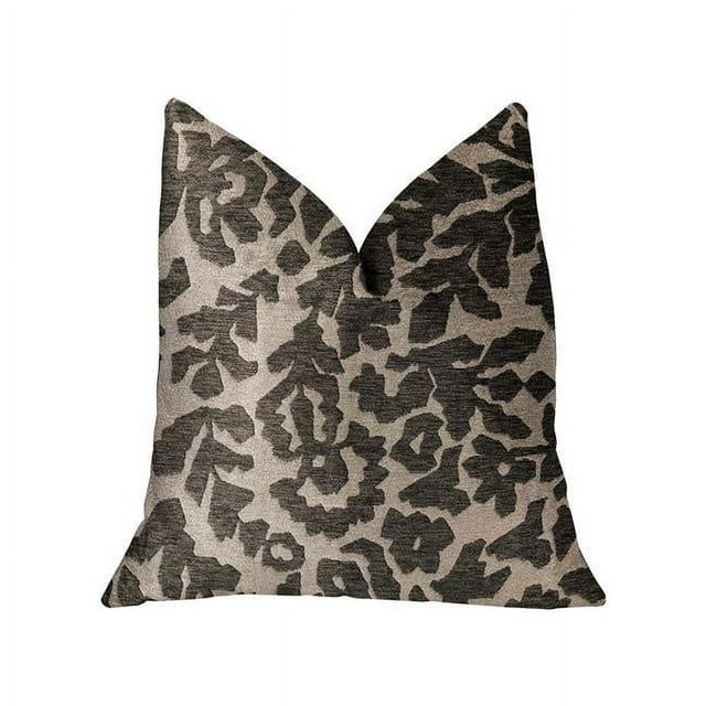Plutus PBRA2265-2026-DP Coussin de Luxe Gris Feuilles Lustrées, 20 x 26 Po. Standard