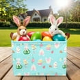 thumbnail image 2 of NIETEIN Cute Easter Basket Large Canvas Personalized Rabbit Design for Kids, 2 of 7