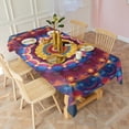 thumbnail image 3 of Colorful Tie Dye Luminous Mandala Pattern Rectangle Tablecloth 60"x120",Waterproof Polyester Rectangle Table Cloth, Wipeable Spillproof Polyester Tablecloth for Dining, Camping, Indoor and Outdoor, 3 of 6