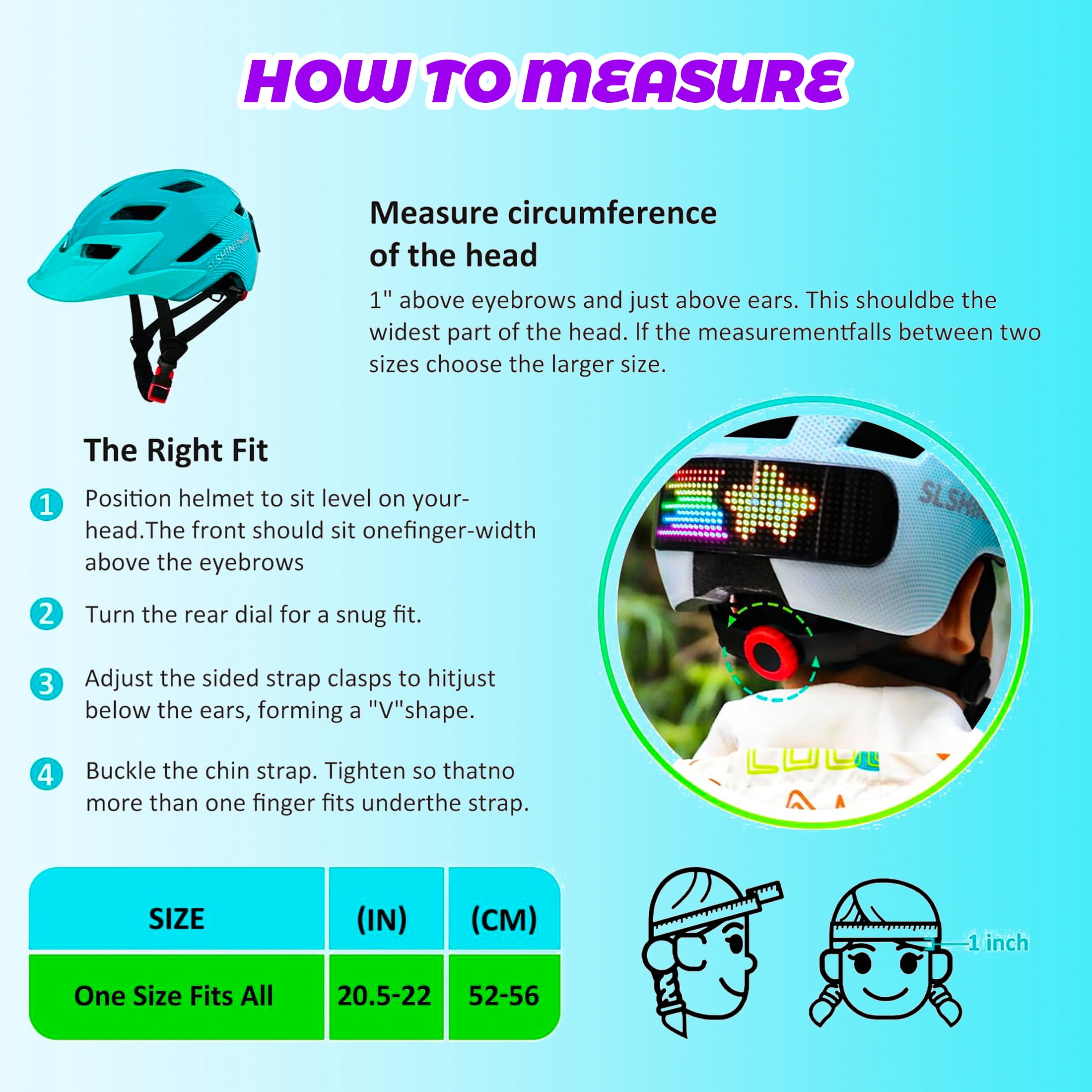 Kids Bike Helmet with LED Display & Remote Control, 64 Light Patterns, Turn & Stop Signals, Multi-Sport Helmet for Toddler & Youth Ages 3-14, Safe for Boys Girls Bicycle Scooter Mountain Bike