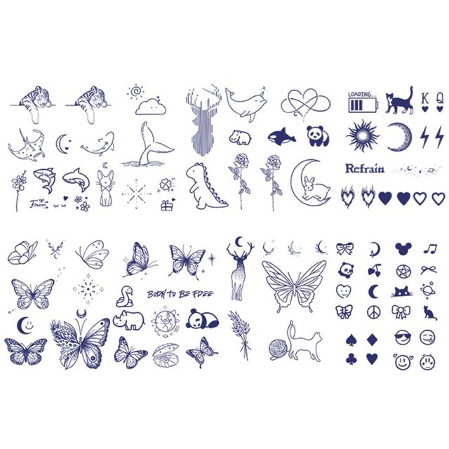 Juego Pegatinas Tatuaje Jugo Hierbas Al 8 Uds. para Pierna Espalda Muslo Brazo