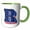 Green/White, variant on 3drose, Personalized Initial Letter R 3d Blue, 11oz Two-tone Black Mug