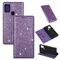 thumbnail image 1 of Galaxy A21s Case, Allytech PU Leather Glitter Bling Desgin Slim Fit Kickstand Folio Flip Cover Credit Cards Slots Shockproof Wallet Case Cover for Samsung Galaxy A21s, Purple, 1 of 5