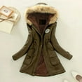 thumbnail image 2 of Women Warm Thickened Overcoat Warm Trendy Winter Fleece Fashion Lined Hooded Snow Coat Jacket Outwear, 2 of 8