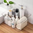 thumbnail image 2 of 4Pcs Clear Plastic Storage Bins with Handle Heavy-duty Stackable Space-saving Storage Boxes Kitchen Home Supplies Sets One Size, 2 of 13