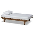thumbnail image 2 of Baxton Studio Hiro Rubberwood Expandable Platform Bed Frame, Twin, Walnut, 2 of 12