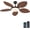 Brown, variant on PHORUS 48'' Tropical Palm Leaf Ceiling Fan with LED Light, Remote & App Control, Quiet Reversible DC Motor, Dimmable Ambient Lighting, Indoor & Covered Outdoor Use