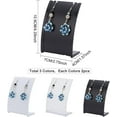 thumbnail image 2 of 6pcs Earring Display Stand, 3 Colors PP Slant Back Necklace Holder Jewelry Organizer Stands Dangle Earring Display Rack for Selling Earring Merchant Show Retail, 0.16x0.27x0.43 inch, 2 of 7