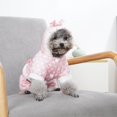 thumbnail image 3 of White Ropa de invierno para perros pequeños, ropa cálida para mascotas con puntos rosas, 3 of 5