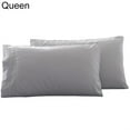 thumbnail image 4 of Joernso 2Pcs King Queen Stylish Solid Color Bed Pillow Case Cushion Cover Bedroom Decor, 4 of 8