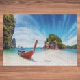 thumbnail image 5 of Ambesonne Tropical Jigsaw Puzzle Durable Cardboard, Exotic Beach Thailand, 1000 pcs, Fern Green Blue Cream, 5 of 5
