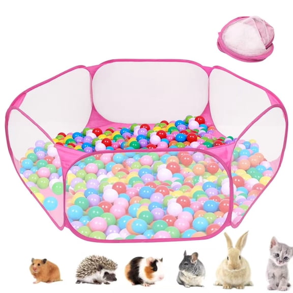 Portable Fold‑Up Small Animal Playpen, Open Mesh Hamster Playpen, Rabbit Playpen Bunny Playpen, Playpen for Dogs Indoor Small, Indoor Outdoor Exercise Fence for Small Pets