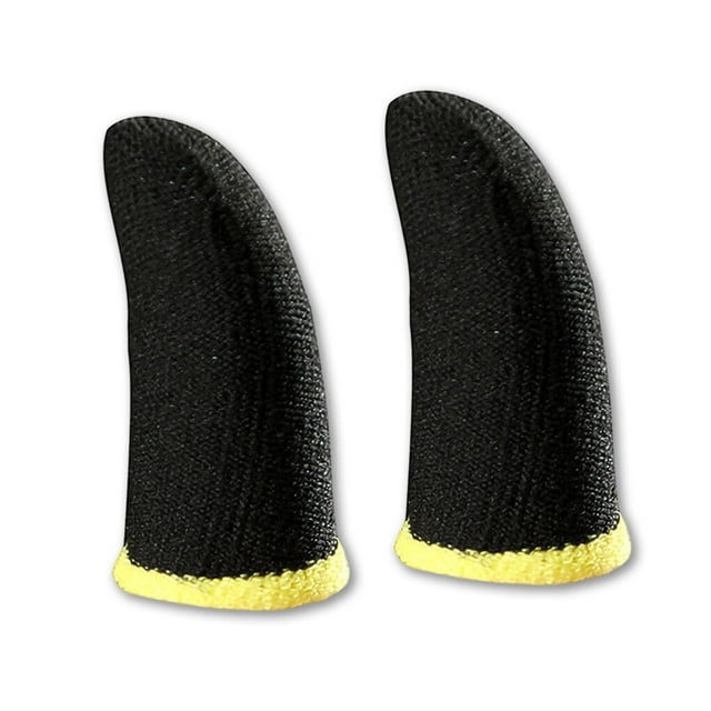 2 Pcs Gaming Controller Gloves Touch Screen Elastic Laptop Smartphone Touch Sleeves Breathable Fingertips Cover Accessory for Computer Laptop Black Yellow