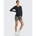 thumbnail image 6 of G4Free BareFeel Maternity Long Sleeve T Shirts Crewneck Ruches Pregnancy Workout Tops with Thumbholes Altheltic Yoga Tee, 6 of 8