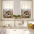 thumbnail image 3 of Birdhouse, Kitchen Curtains and Valances Set, 3 Piece Kitchen Curtains Set 36 Inch Length, Farmhouse Leaves Country Vintage Animal Rod Pocket Curtains Tier Farmhouse Window Curtains, 3 of 6
