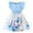 Sky Blue, variant on Rhuody Dresses For Girls Children Fly Sleeve Cartoon Prints Bowknot Dresses Clothes Toddler Sweet Daily Outfits Army Green 2-3 Years