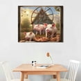 thumbnail image 2 of ARISTURING Farm Pig Wall Art Window Simply Blessed Cute Pigs Pictures Wall Decor Farmhouse Animal Pig Canvas Print Painting Rustic Funny Pig Decor Artwork For Bedroom Living Room Framed Ready to Hang, 2 of 4