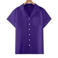 thumbnail image 5 of Men's Linen Casual Short Sleeve Shirts Lapel Button Down 3d Printed Shirt Summer Beach Shirts Outdoors Cool Vacation Work Shirts for Men, 5 of 5