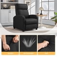 thumbnail image 6 of Renwick Fabric Push Back Theater Recliner Chair with Footrest for Livingroom, Black, 6 of 10