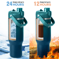 thumbnail image 2 of GEDUX 32oz Stainless Steel Tumbler with Handle and Straw, Vacuum Insulated Water Bottle with 2-in-1 Lid (Chug/Straw) and Silicone Boot，Keeps Drinks Hot and Cold, 2 of 6