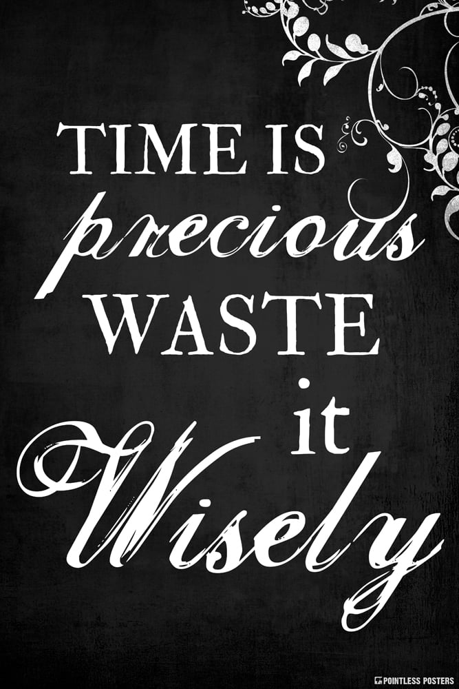 Time Is Precious Waste It Wisely Meaning Time Is Precious Waste It Wisely Poster by Pointless Posters - Walmart.com