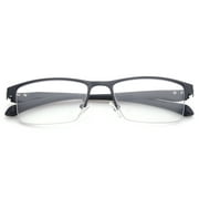 Progressive Multifocal Reading Glasses Blue Light Blocking for Men,No Line Trifocal Readers, Half Rim Metal Frame, TR90 Temple, Reading Glasses + 1.00