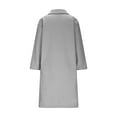 thumbnail image 6 of ZQUUVOU Women's Fleece Trench Coat Solid Color Notch Collar Plush Long Jacket Lined Interior with Pockets Coat Gray, 6 of 9