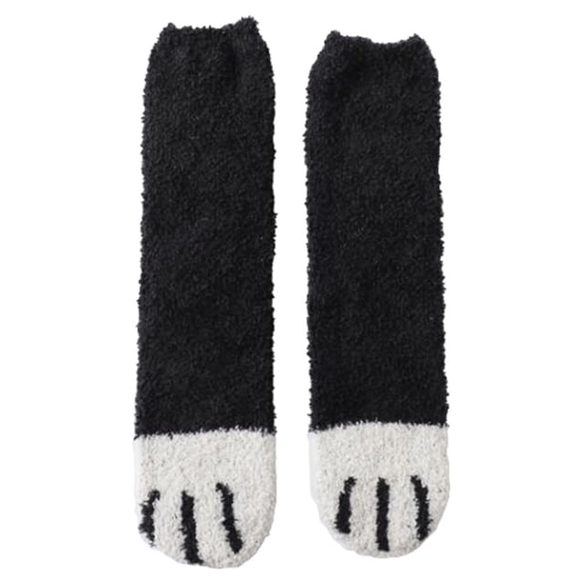 Qarigey Calcetines de animales Calcetería de lana de coral Tubo medio Cálido Invierno Accesorios para pies acogedores Ropa de mujer con puntos gruesos Type3 NO3 Qarigey AP009904-01
